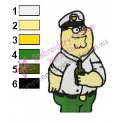 Captain Peter Griffin Family Guy Embroidery Design